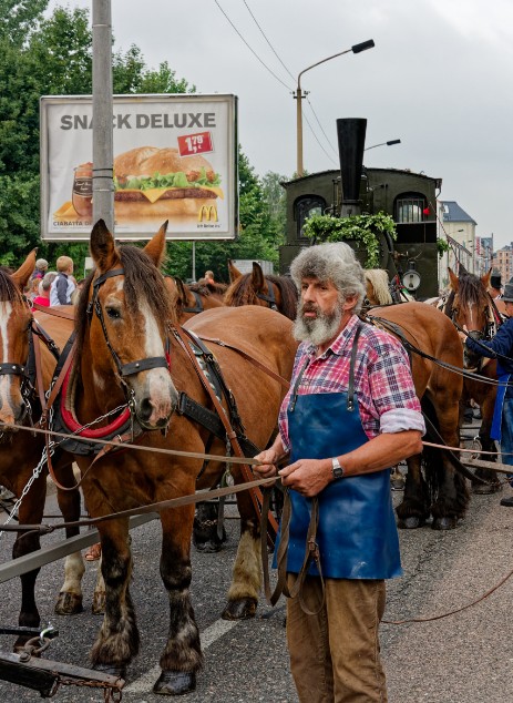 Historischer Loktransport zum Richard Hartmann Jahr 2009 in Chemnitz