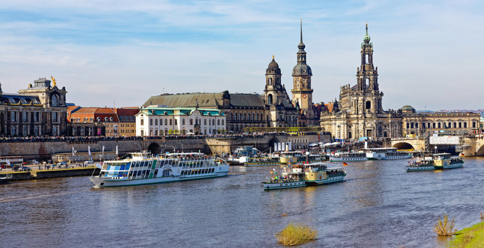 Flottenparade der Sächsischen Dampfschifffahrt Dresden