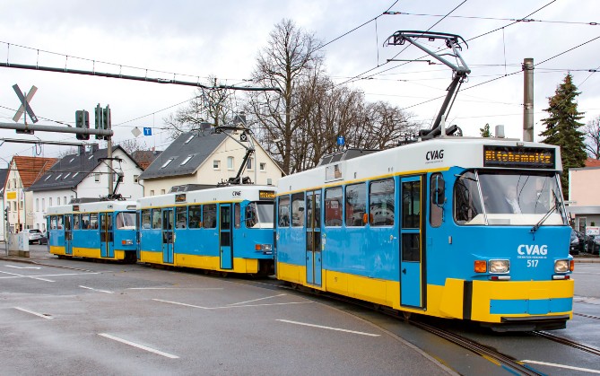 50 Jahre Tatra in Chemnitz - Einfahrt Alt-Chemnitz